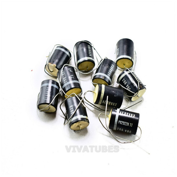 Lot of 10X. Vintage Aerovox P8292ZN Axial Capacitors .25uF @ 200V.