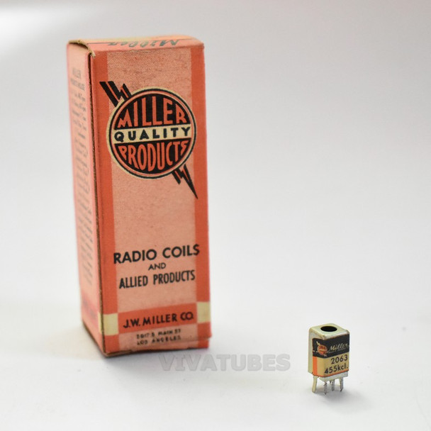 NIB NOS Miller No. 2063 20k to 5k. Ohms Micro Minature 455 kc I.F. Coil 1/2"