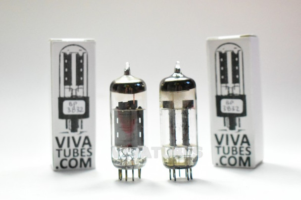 Tests NOS Matched Pair GE USA 12BH7A Grey OVAL Plate O Get Vacuum Tubes
