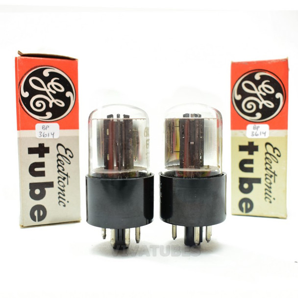 True NOS NIB Matched Pair GE USA 6X5GT Grey X Plate Side [] Get Vacuum Tubes