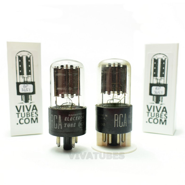 Tests NOS Matched Pair RCA 6X5GT Black Flat Plate [] Get Vacuum Tubes