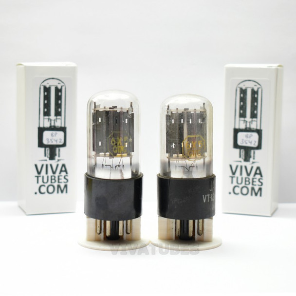 Tests NOS Matched Pair Vintage Tung-Sol USA JAN-CTL-6X5GT / VT-126B Tall Tubes