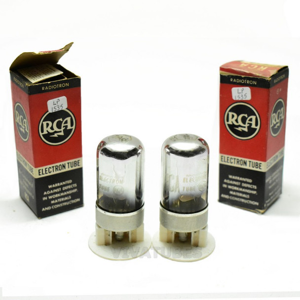 True NOS NIB Date Matched Pair RCA USA 7A6 Vacuum Tubes 100%