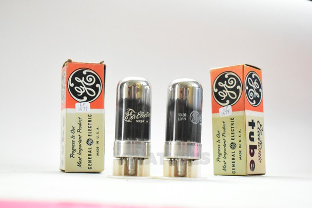 True NOS NIB Matched Pair GE USA 7C5 Smoked Glass Vacuum Tubes 100%