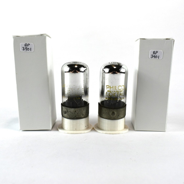 Date Matched Pair Sylvania USA 7C6 Black Smooth Round 3 Mica Tubes 87%