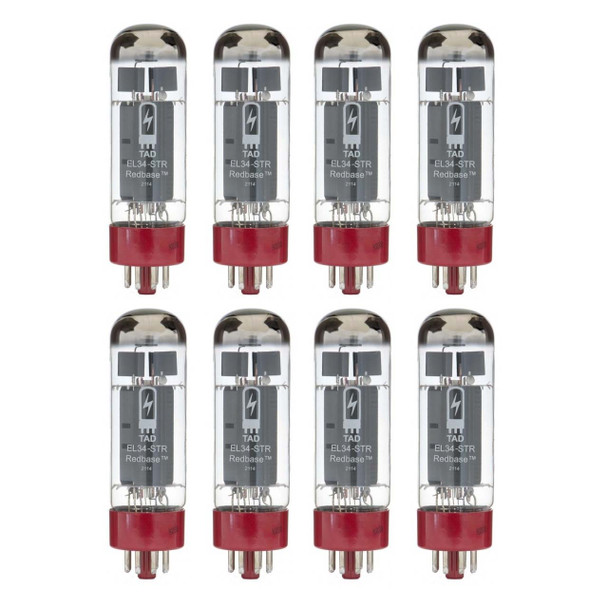 New Matched Octet (8) TAD EL34-STR Redbase Vacuum Tubes