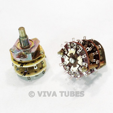 Vintage Lot of 2 Unidex 49 Rotary Switches 2 POL 12 POS - VIVA TUBES
