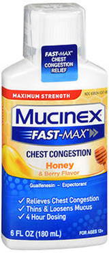 Mucinex Fast-Max Chest Congestion Liquid Honey & Berry Flavor - 6 oz