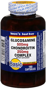 Basic Vitamins Glucosamine 500 mg Chondroitin 250 mg Complex Capsules - 180 ct