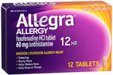 Allegra Allergy 60 mg Tablets 12 Hour - 12 Ct.