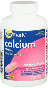 Sunmark Calcium 600 + D3 Dietary Supplement Tablets - 300 Tablets