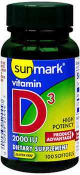 Sunmark Vitamin D3 2000 IU Softgels - 100 ct