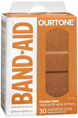 BAND-AID OurTone Adhesive Bandages Assorted Sizes BR45 - 30 ct