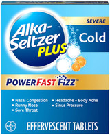 Alka-Seltzer Plus Severe Cold Powerfast Fizz Orange Zest Effervescent Tablets - 20 ct