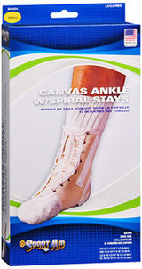 Sport Canvas Ankle Support with Spiral Stays Small -1 each