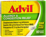 Advil Allergy & Congestion Relief - 10 Coated Tablets