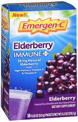 Emergen-C Elderberry Immune Plus Flavored Fizzy Drink Mix - 18 ct