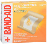 Band-Aid Infection Defense Large Adhesive Cover With Neosporin - 6 ct
