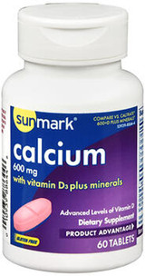 Sunmark Calcium 600 mg with Vitamin D3 plus Minerals Tablets - 60 ct