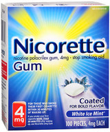 Nicorette 4mg Coated White Ice Mint - 100 ct