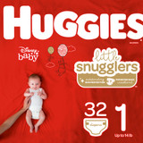 Huggies Little Snugglers Diapers, Size 1 - 4 packs of 32