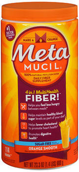 Metamucil 4 in 1 MultiHealth Fiber Powder Orange Smooth Sugar Free - 23.3 oz