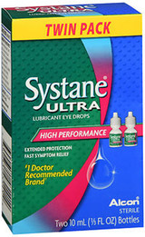Systane Ultra Lubricant Eye Drops - Two 10 mL Bottles