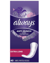 Always Anti-Bunch Xtra Protection Liners Extra Long - 12 pack of 40