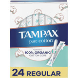 Tampax Pure Cotton Tampons, Regular - 24 ct