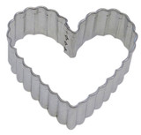 Fluted Heart Cookie Cutter Silver, 2.5" inches