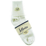 Ladies, Cotton Cuff Anklet Sock, White - 1 Pair