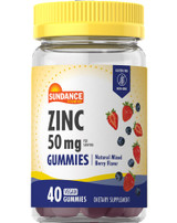 Sundance Vitamins Zinc Vegan Gummies Natural Mixed Berry Flavor - 40 ct