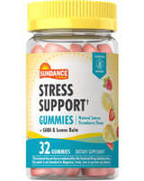 Sundance Vitamins Stress Support Gummies + GABA and Lemon Balm Gummies Natural Lemon Strawberry Flavor - 32 ct