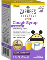 Zarbee's Naturals Baby Cough Syrup + Immune with Honey, Natural Grape Flavor - 2 oz