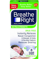 Breathe Right Nasal Strips Extra Strength Clear for Sensitive Skin - 8 ct