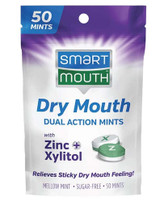 Smart Mouth Dry Mouth Dual Action Mints with Zinc + Xylitol Mellow Mint - 50 ct