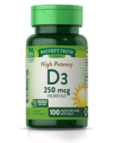 Nature's Truth High Potency Vitamin D3 250 mcg (10,000 IU) Quick Release Softgels - 100 ct