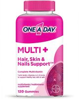One A Day Multi+ Hair, Skin & Nails Support Gummies - 120 ct