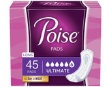 Poise Pads Long Length Ultimate Absorbency - 2 Packs of 45