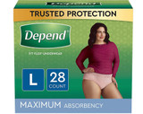 Depend Fit-Flex Underwear for Women Large Maximum Absorbency  - 2 pks of 28