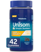 Unisom Simple Slumbers Sleep + Immunity Gummies Elderberry Flavor - 42 ct