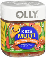 Olly Kids Multi Gummy Worms Sour Fruity Punch - 70 ct