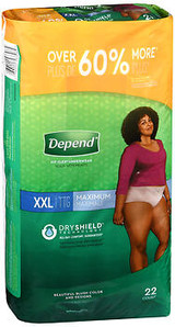 Depend Fit-Flex Underwear for Women XXL Maximum Absorbency - 2 pks of 22