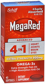 Schiff MegaRed Advanced 4 in 1 Extra Strength 900 mg Softgels - 40 ct