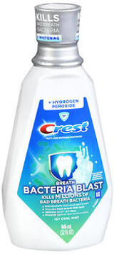 Crest Breath Bacteria Blast + Hydrogen Peroxide Multi-Care Whitening Mouthwash Icy Cool Mint - 946 ML