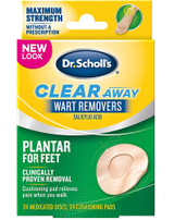 Dr. Scholl's Clear Away Wart Remover Pads Plantar for Feet - 24 ct