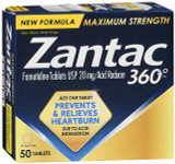 Zantac 360 Acid Reducer Maximum Strength Tablets - 50 ct