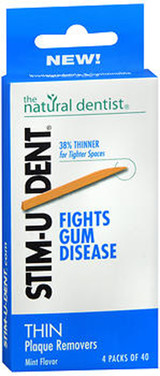 The Natural Dentist Stim-U-Dent Thin Plaque Removers Mint Flavor - 160 Ct.