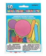 Party Balloons - Asst, 50 ct