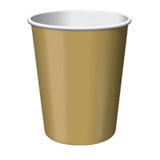 Solid Color Hot/Cold Cups, Glittering Gold, 9 oz - 1 Pkg